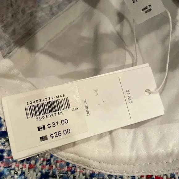 NWT Janie and Jack Tweed Blue Red Sparkly Baseball Cap Size 2-3T Preppy Cute - Picture 7 of 9